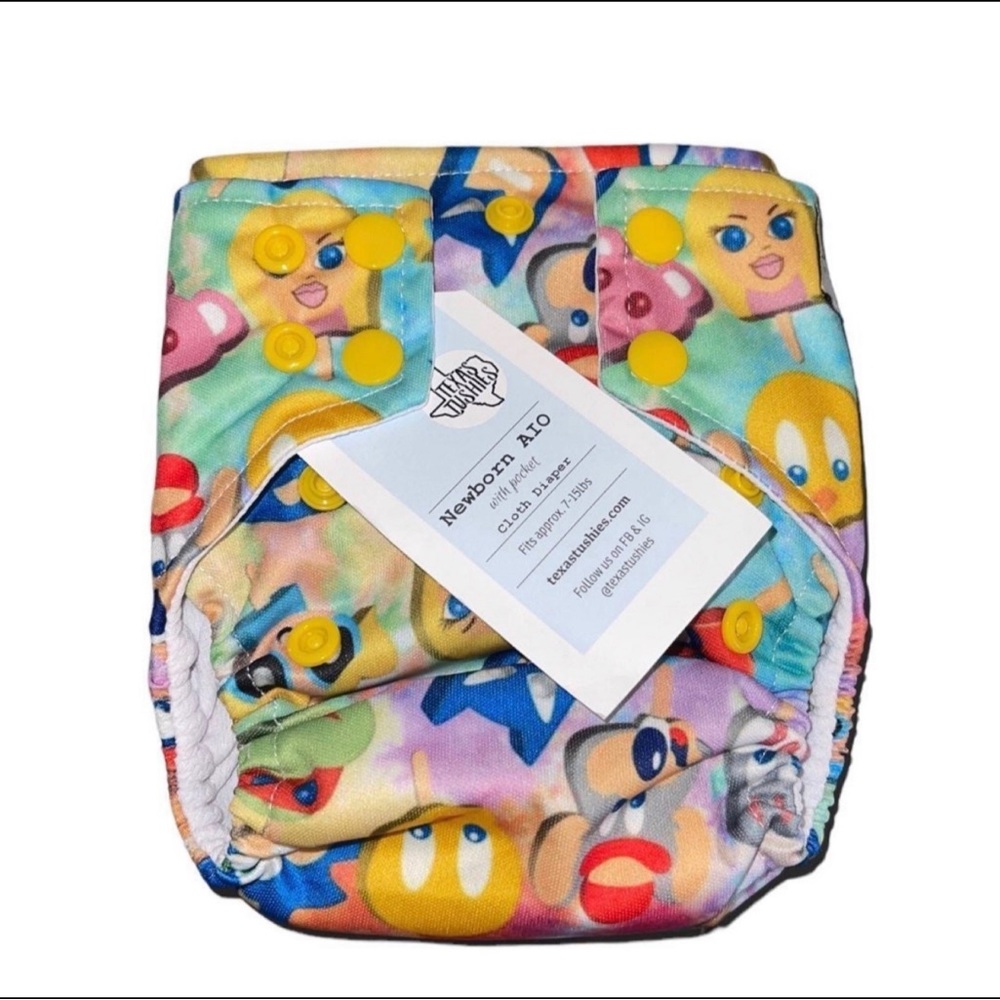 Texas Tushies 90’s Popsicles AIO Newborn Diaper